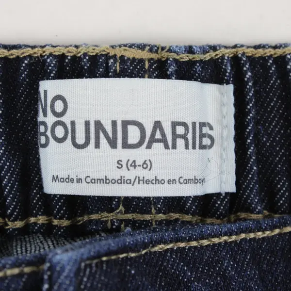 No Boundaries Women's Dark Wash Wide Leg Stretch Waist Jeans Sz S 4-6