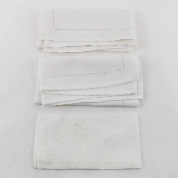 Lot of 23 VTG White Off-White Table Linens DIY Crafting Upcycling FLAWED