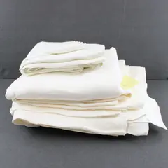 Lot of 4 White Embroidered and Damask Rectangular Tablecloths FLAWED