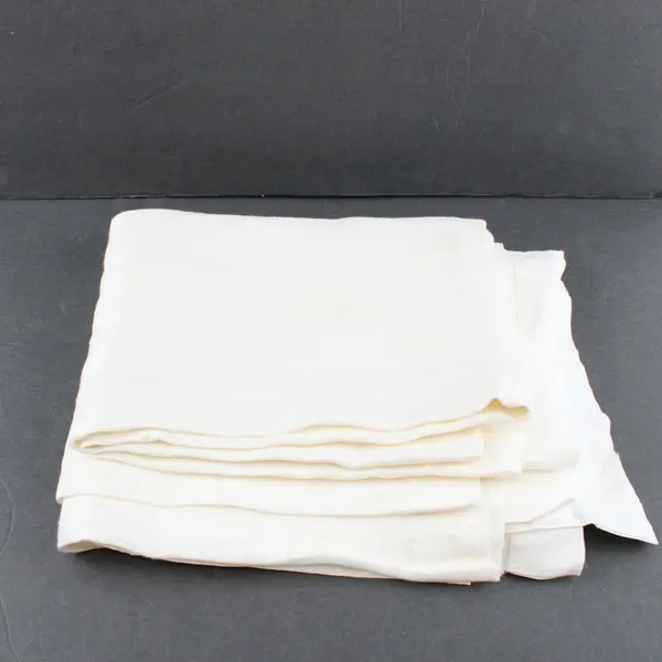 Lot of 4 White Embroidered and Damask Rectangular Tablecloths FLAWED