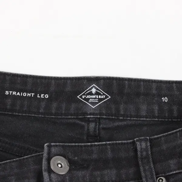 St. John's Bay Women's Black Straight Leg Jeans Size 10