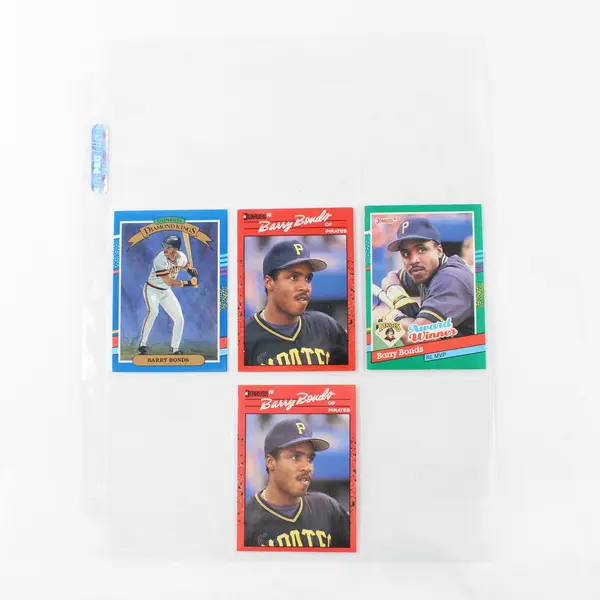 Lot of 4 Donruss Barry Bonds Baseball Trading Cards 1990-91