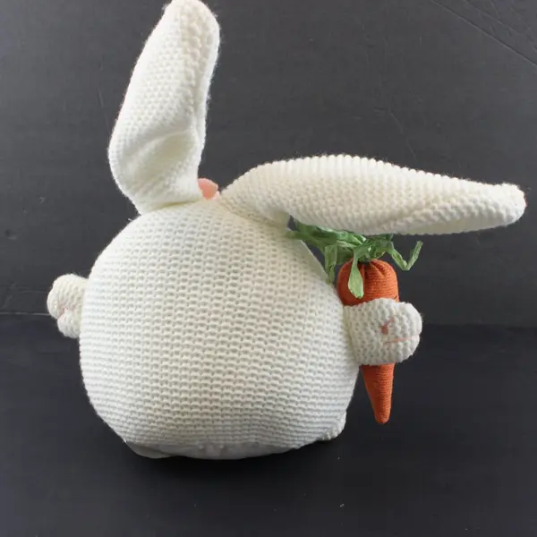 Crocheted Bunny Rabbit Amigurumi Plush White with Carrot