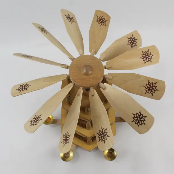 Vintage Erzgebirge German 3-Tier Christmas Candle Pyramid Carousel