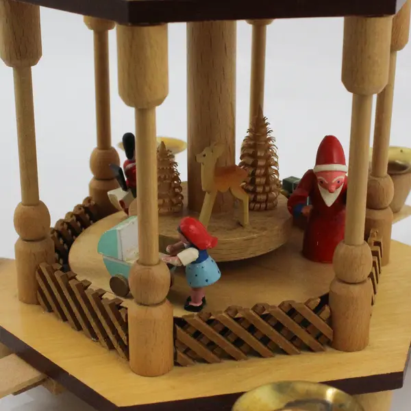 Vintage Erzgebirge German 3-Tier Christmas Candle Pyramid Carousel