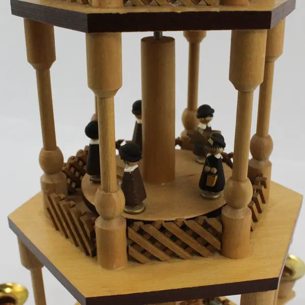 Vintage Erzgebirge German 3-Tier Christmas Candle Pyramid Carousel