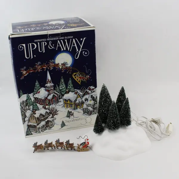 Department 56 Animated Reindeer Sleigh Up, Up & Away 52593 As-Is Parts or Repair