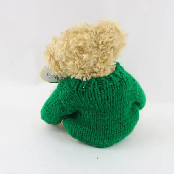 Vintage TY Blarney Bear 8in Jointed Plush Green Sweater Shamrock Irish Retired