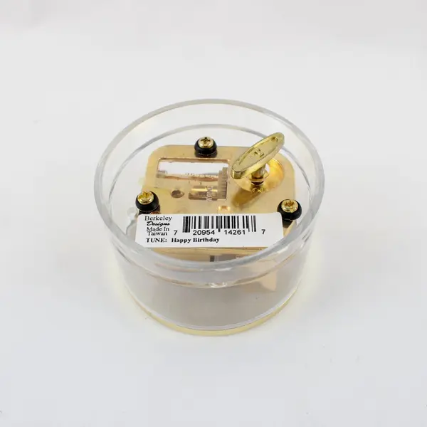 Berkeley Designs Happy Birthday Round Clear Music Box Decorative Gift