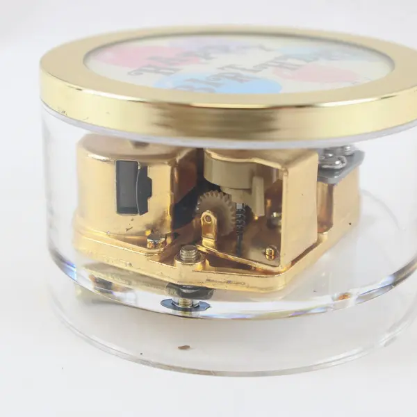 Berkeley Designs Happy Birthday Round Clear Music Box Decorative Gift