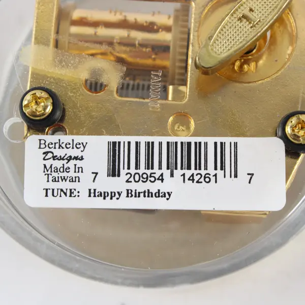 Berkeley Designs Happy Birthday Round Clear Music Box Decorative Gift