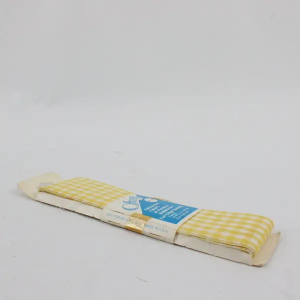Lot of 3 Offray Yellow Checkered Craft Ribbon Gift Wrap Scrapbook