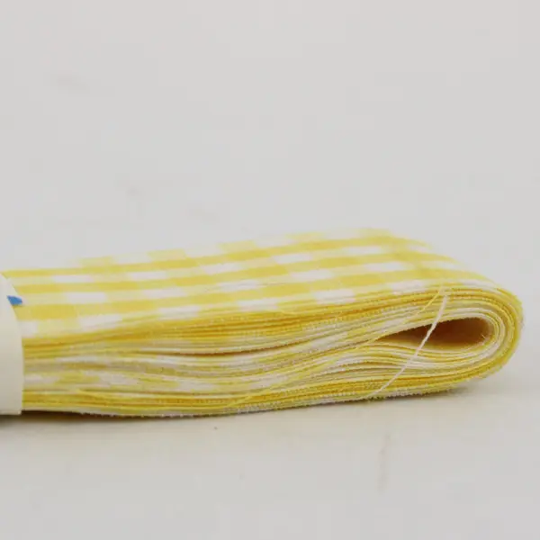 Lot of 3 Offray Yellow Checkered Craft Ribbon Gift Wrap Scrapbook