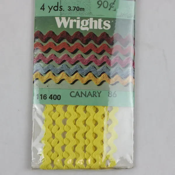 Wrights Lot of 7 Baby Rick Rack Trim Yellow & White 28 Yards Sewing Craft