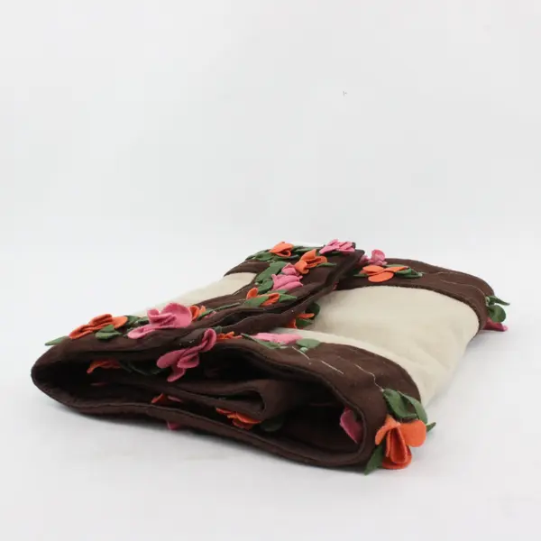 Pier 1 Jardinia Table Runner Brown 72x14 Floral 3D Flowers SKU 2087013