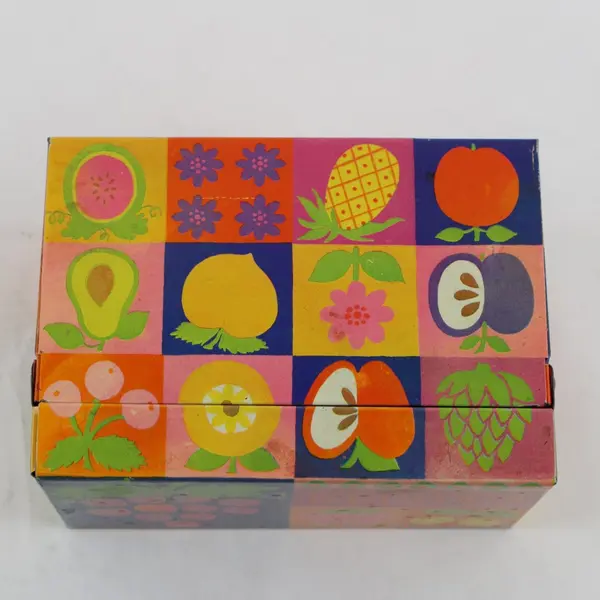Hallmark 64141 Vintage Metal Fruit Pattern Recipe Card Box