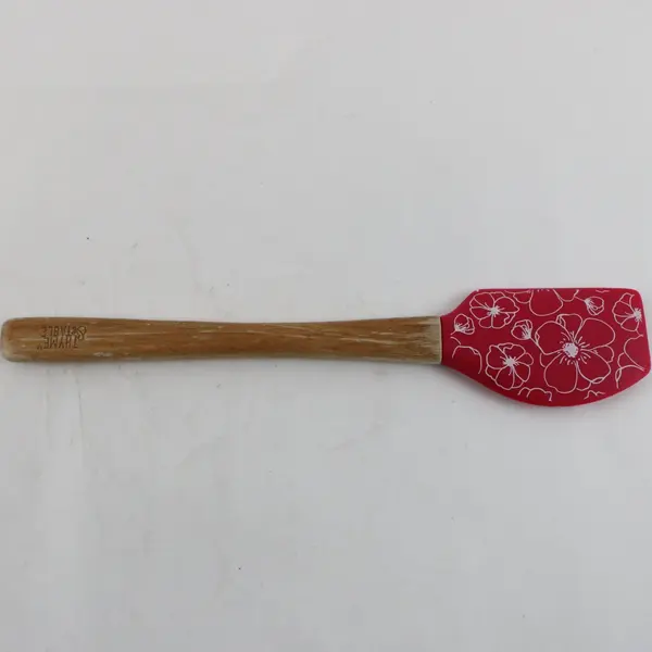 Thyme & Table Silicone Spatula Wood Handle Red Kitchen Utensil