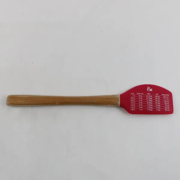 Thyme & Table Silicone Spatula Wood Handle Red Kitchen Utensil