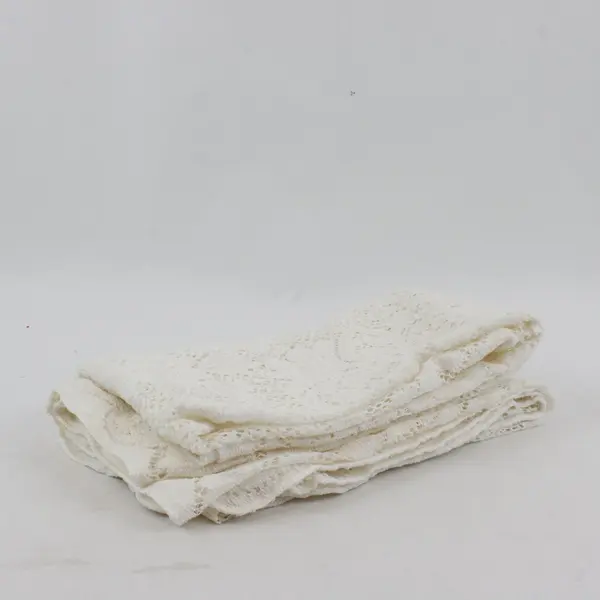 White Floral Lace Rectangular Tablecloth 50 x 62 Wedding Dining Party