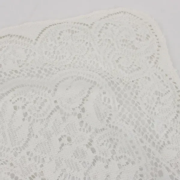 White Floral Lace Rectangular Tablecloth 50 x 62 Wedding Dining Party