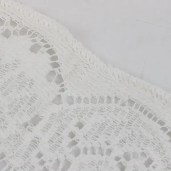White Floral Lace Rectangular Tablecloth 50 x 62 Wedding Dining Party