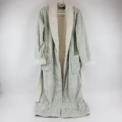 Alexander Del Rossa Women's Blue White Fuzzy Robe Size Small