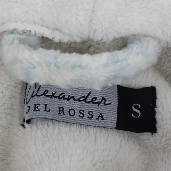 Alexander Del Rossa Women's Blue White Fuzzy Robe Size Small