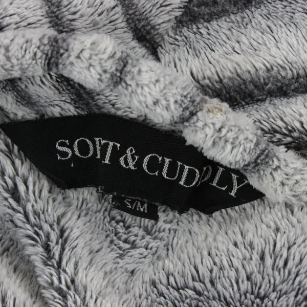 Soft & Cuddly Gray Tiger Striped Women's Robe S/M Lounge