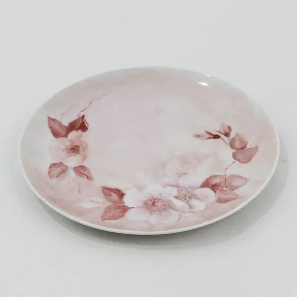 Vintage Hand Painted Wild Rose Salad Plate 8in Handwritten Jeannette Signature