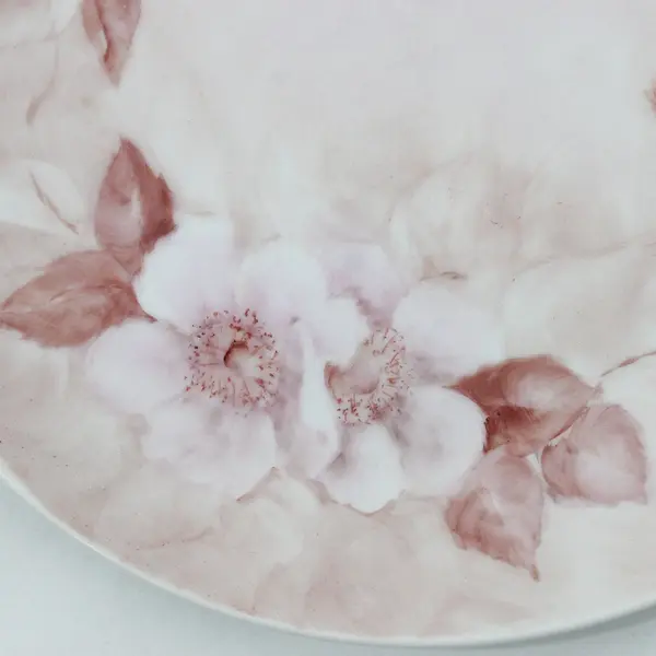 Vintage Hand Painted Wild Rose Salad Plate 8in Handwritten Jeannette Signature