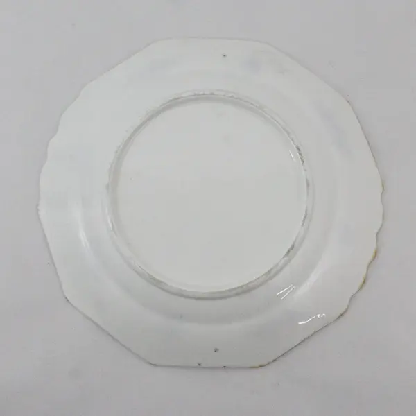 Vtg White  Scalloped Rim  Luncheon Plate Embossed Purple Grape Cluster  8.5 Inch