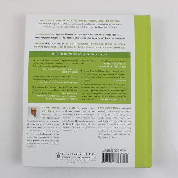 The How Not to Die Cookbook Michael Greger Gene Stone 1st Ed 2017 HC 100 Plus 