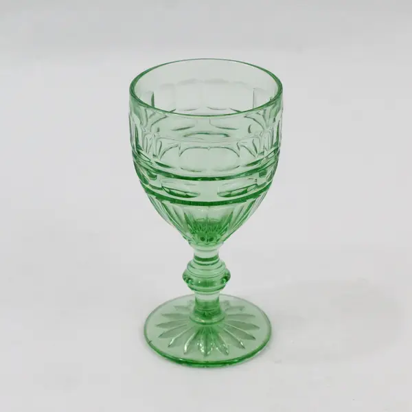 Vintage Mid-Century Uranium Glass Footed Juice Glass 4.5 Inch