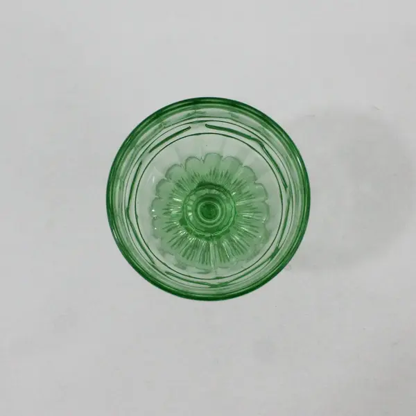 Vintage Mid-Century Uranium Glass Footed Juice Glass 4.5 Inch
