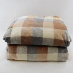 Cuddle Duds Set of 2 Plush Faux Fur Throw Blankets Tan Gray White 50x68