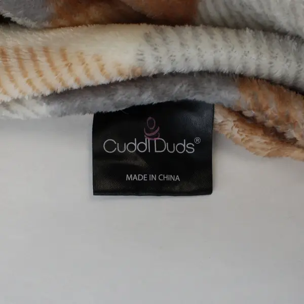 Cuddle Duds Set of 2 Plush Faux Fur Throw Blankets Tan Gray White 50x68