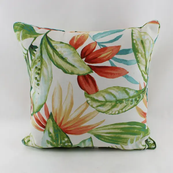 Liberty Shady Palm Tropical Floral Square Throw Pillows Set of 2 #05492