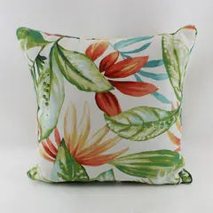 Liberty Shady Palm Tropical Floral Square Throw Pillows Set of 2 #05492