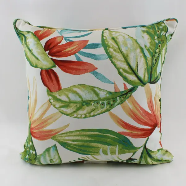 Liberty Shady Palm Tropical Floral Square Throw Pillows Set of 2 #05492