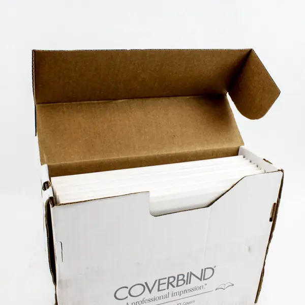 Coverbind Clear Linen White 1/16" Binding Covers 100ct New Open Box