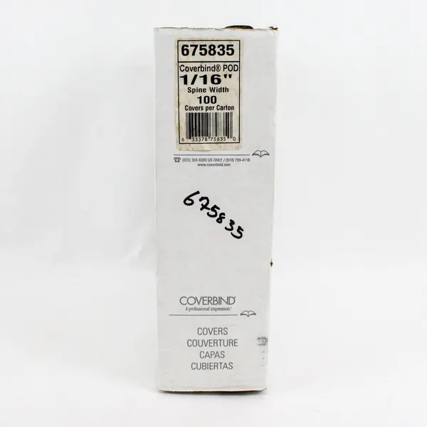 Coverbind Clear Linen White 1/16" Binding Covers 100ct New Open Box