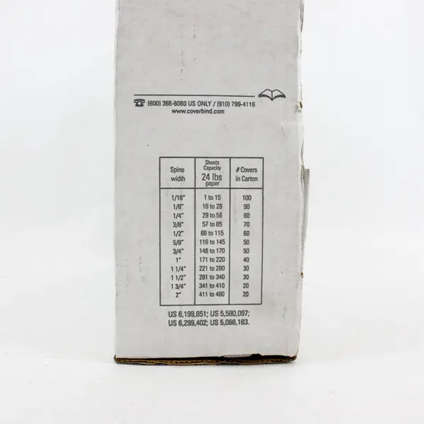 Coverbind Clear Linen White 1/16" Binding Covers 100ct New Open Box