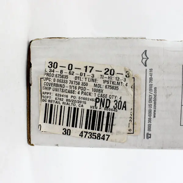 Coverbind Clear Linen White 1/16" Binding Covers 100ct New Open Box
