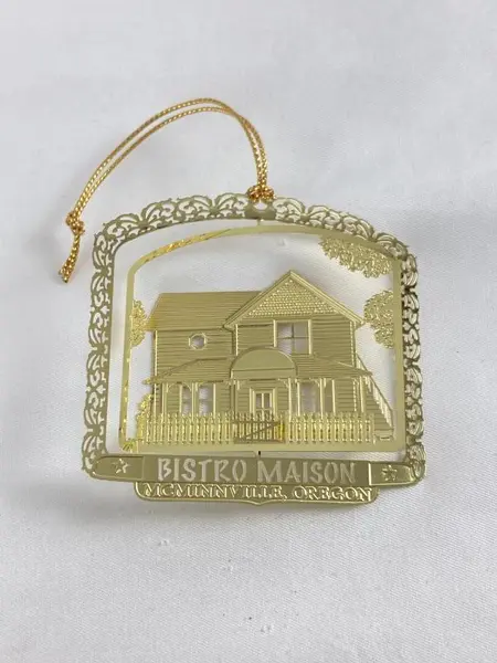 Nation's Treasures Bistro Maison McMinnville Oregon Brass Ornament