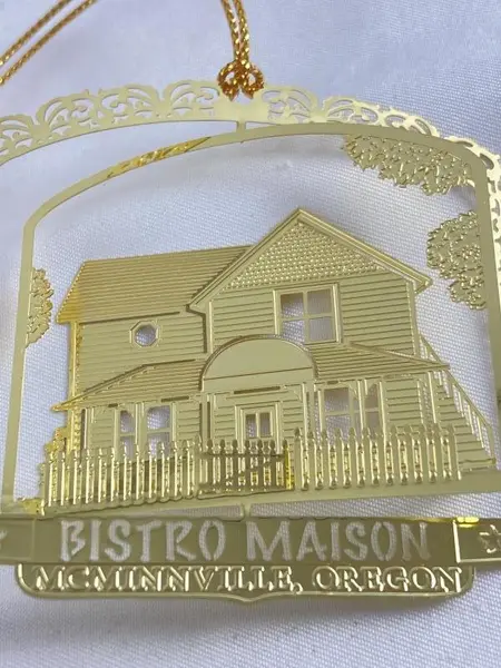 Nation's Treasures Bistro Maison McMinnville Oregon Brass Ornament