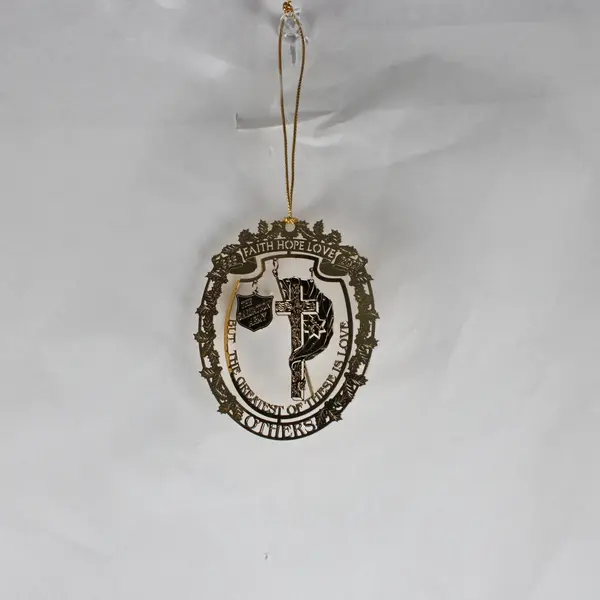 2007 Salvation Army Faith Hope Love Others Brass Ornament 24K Gold Flashed