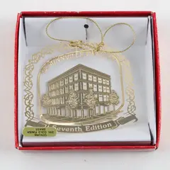 Nation's Treasures 7th Edition Hotel Oregon McMinnville Brass Ornament 1986-2006