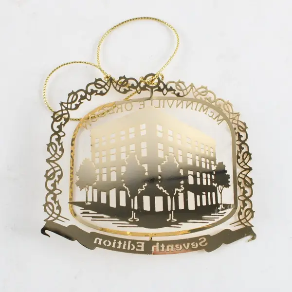 Nation's Treasures 7th Edition Hotel Oregon McMinnville Brass Ornament 1986-2006
