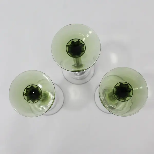 Set of 3 PartyLite Radiant Glow Stemmed Trio Olive Green Candle Holders