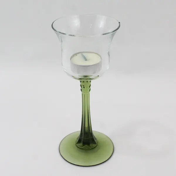Set of 3 PartyLite Radiant Glow Stemmed Trio Olive Green Candle Holders